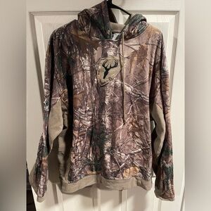 Men's Camouflage Hoodie with Deer Emblem
